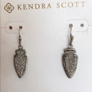 Kendra Scott Kate drop in drussy-silver